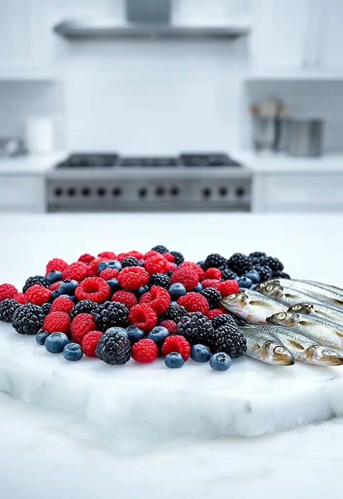 Berries and fatty fish for wellness